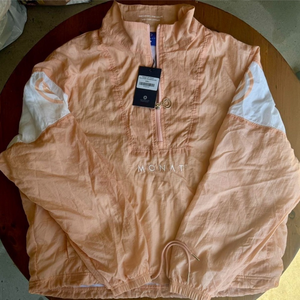 NWT! MONAT Zip Front Pullover Windbreaker, sz L - Picture 3 of 8